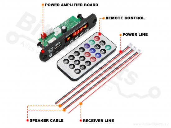 Audio amplifier Bluetooth Audio player MP3 50W stereo 6-18V